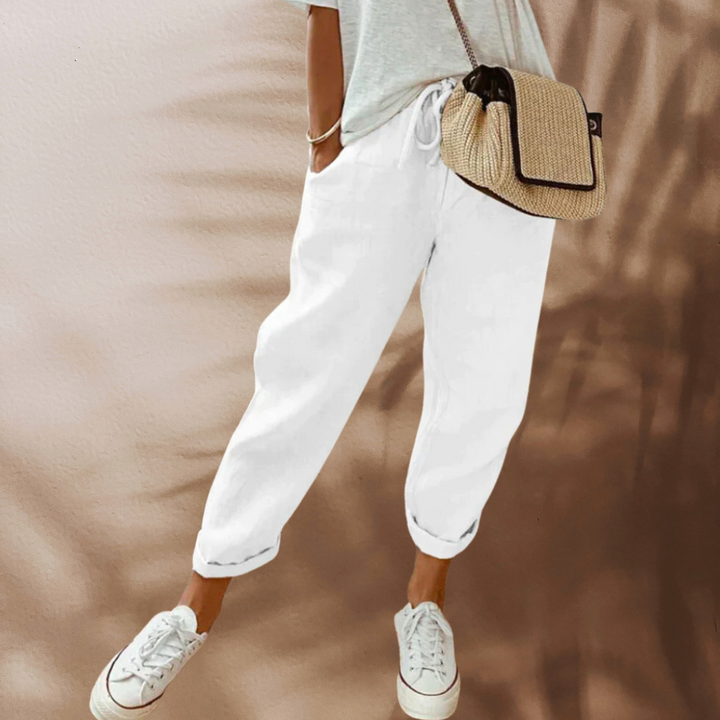 Relaxed Fit Cropped Summer Trousers - Elisa
