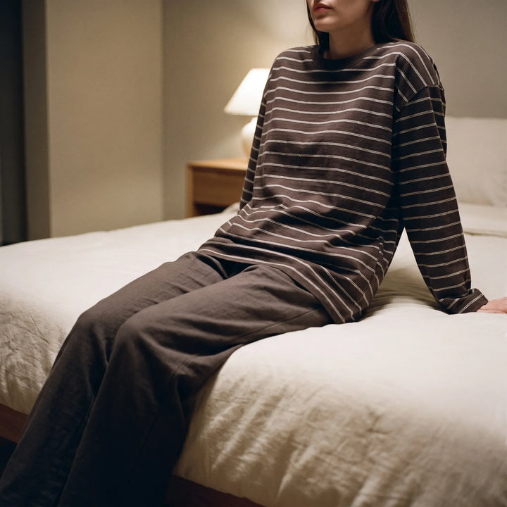 Relaxed Fit Gingham Trousers Pyjamas - Billie