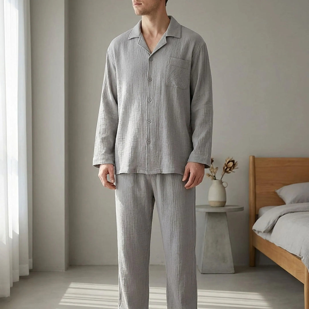 Relaxed Fit Mens Long Sleeve Pyjamas - Marty