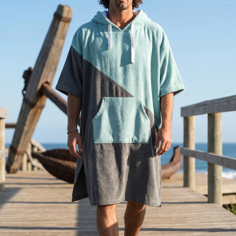 Relaxed Hooded Changing Poncho - Sandcape