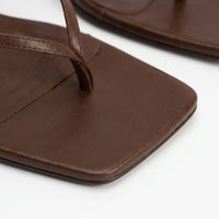 Retro Brown Kitten Heel Sandals - Laura