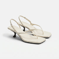Retro Brown Kitten Heel Sandals - Laura