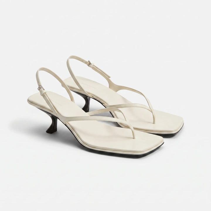Retro Brown Kitten Heel Sandals - Laura