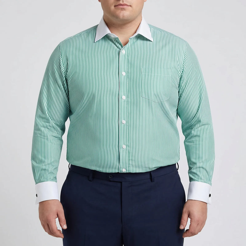Retro Striped Long-Sleeve Button-Up Shirt - Danny
