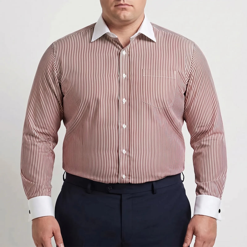 Retro Striped Long-Sleeve Button-Up Shirt - Danny