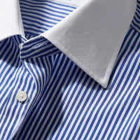 Retro Striped Long-Sleeve Button-Up Shirt - Danny