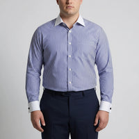 Retro Striped Long-Sleeve Button-Up Shirt - Danny