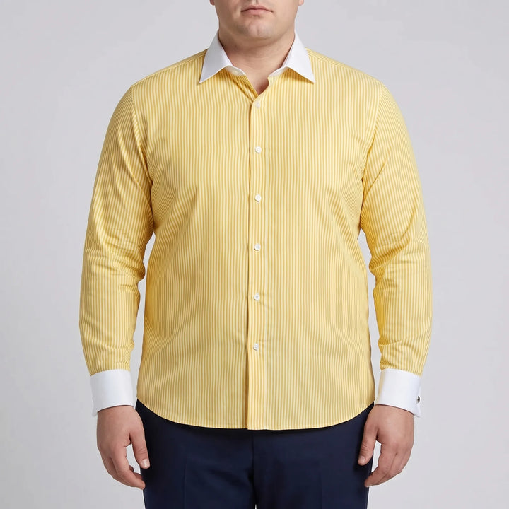 Retro Striped Long-Sleeve Button-Up Shirt - Danny