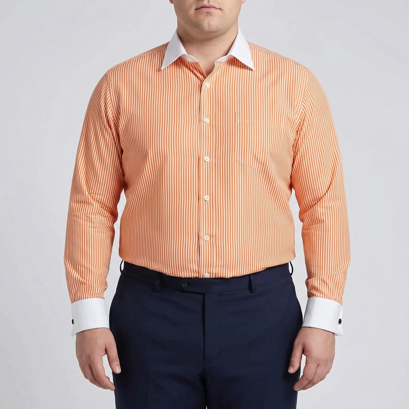 Retro Striped Long-Sleeve Button-Up Shirt - Danny