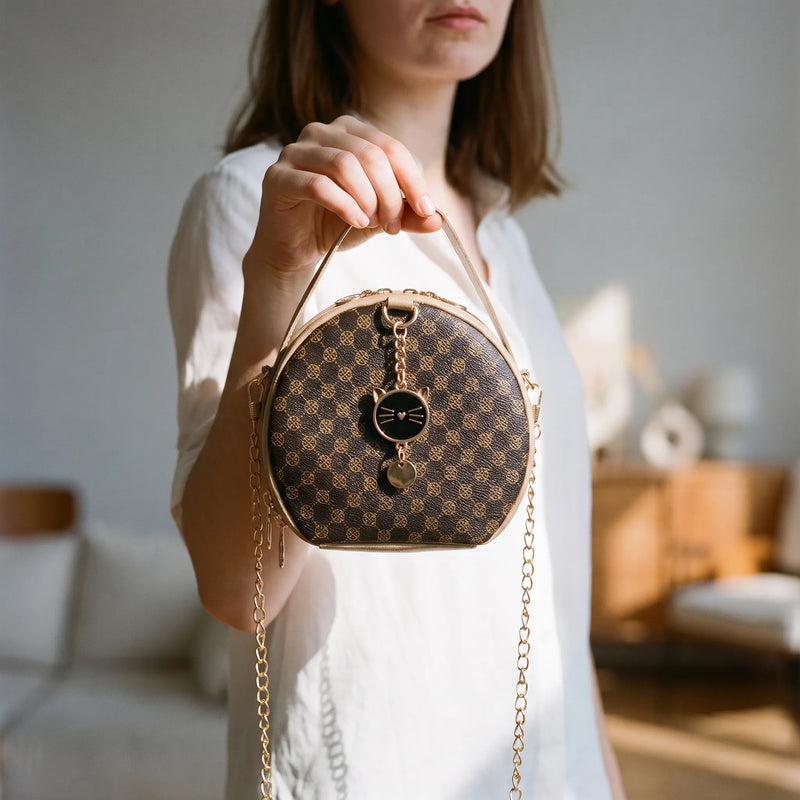 Round Patterned Crossbody Bag - Ovidra
