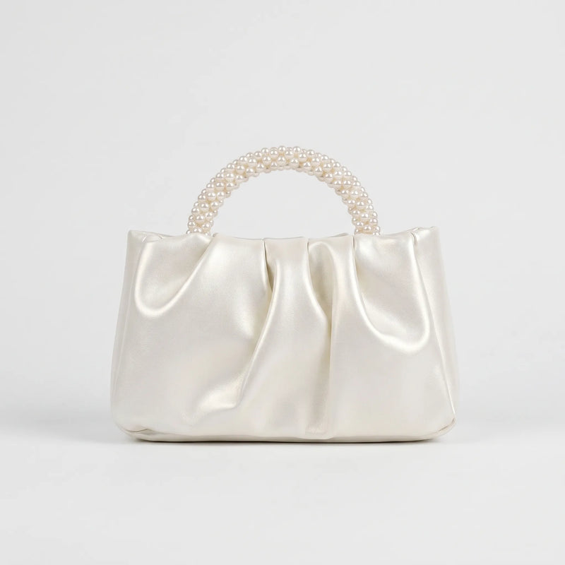 Ruched Bridal Clutch Bag - Luminelle