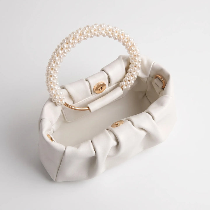Ruched Bridal Clutch Bag - Luminelle