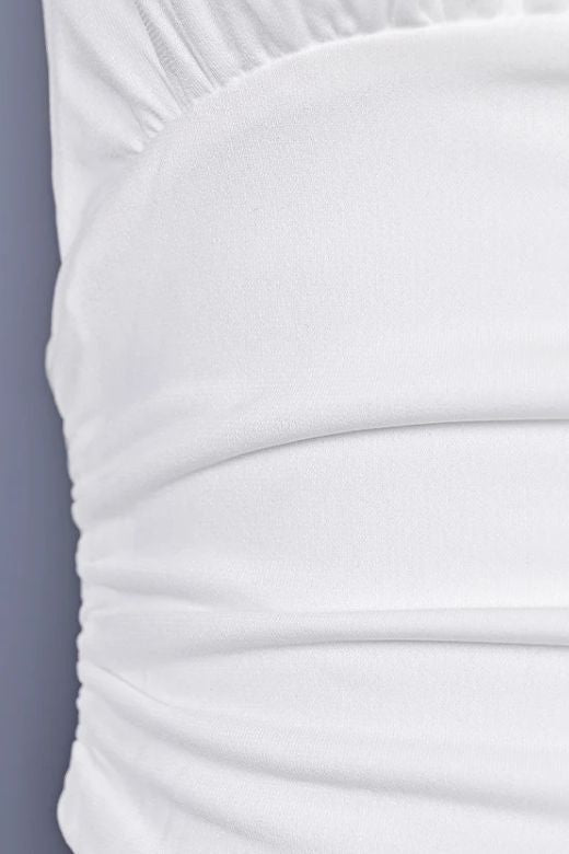 Ruched Deep V-Neck Halter Neck Top - Camille