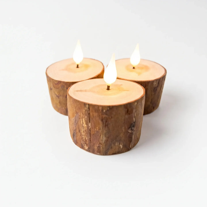 Rustic Branch Style LED Candle set of 3 - Sylvalux
