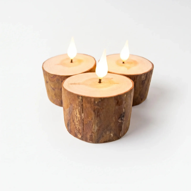 Rustic Branch Style LED Candle set of 3 - Sylvalux