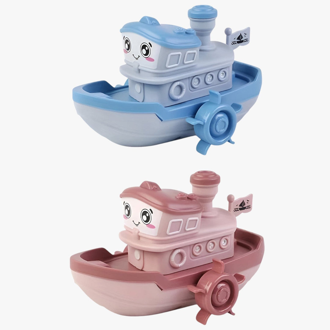 Wind-up bath boat for children – water fun