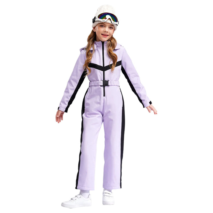Waterproof one-piece ski suit for girls with fleece lining – Alina