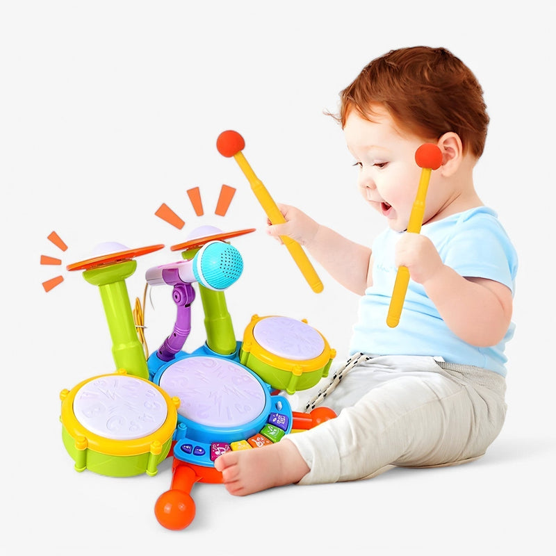 Interactive learning drum kit with microphone for toddlers – Rhythm Fun Mini