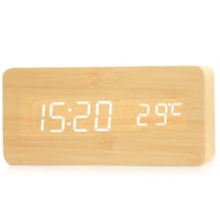 Digital wooden alarm clock with LED display – WoodSync
