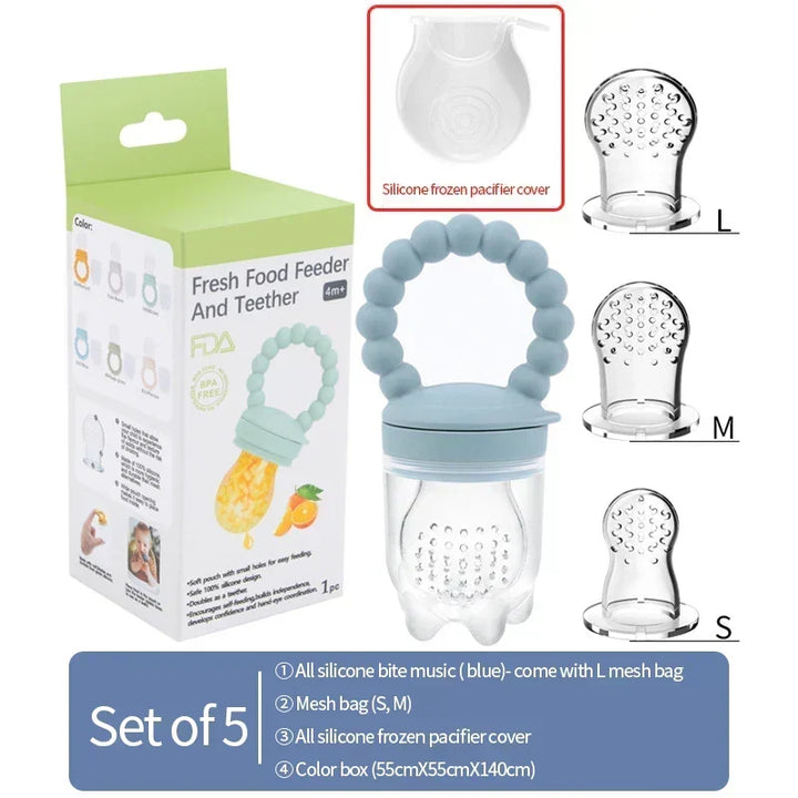 Fruit feeder for babies – safe to chew & helps them learn to eat independently (Buy one, get one free)