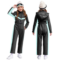 Waterproof one-piece ski suit for girls with fleece lining – Alina