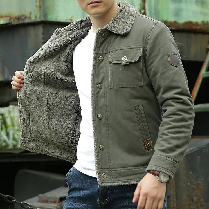 Stylish Men's Jacket with Fur Collar – Lars