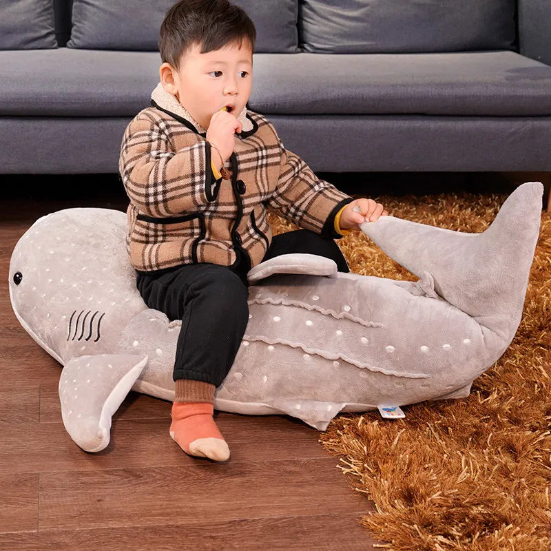 XXL soft plush whale shark cuddly toy for children and adults – Lumo