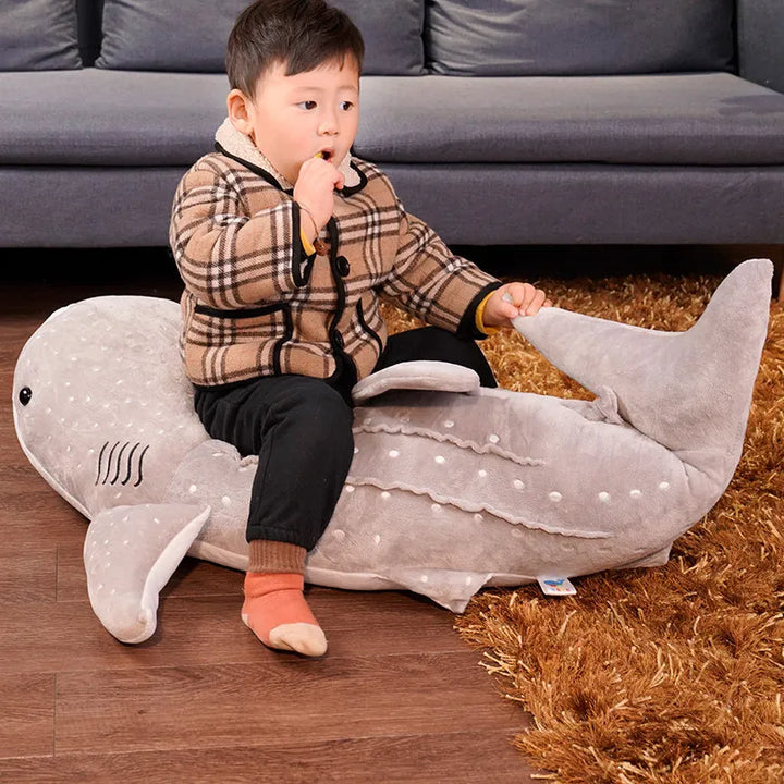XXL soft plush whale shark cuddly toy for children and adults – Lumo