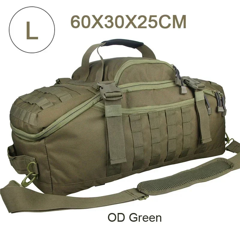 Large Tactical Travel Bag and Backpack - TrailTrek Duffle-Black-L-State of Style