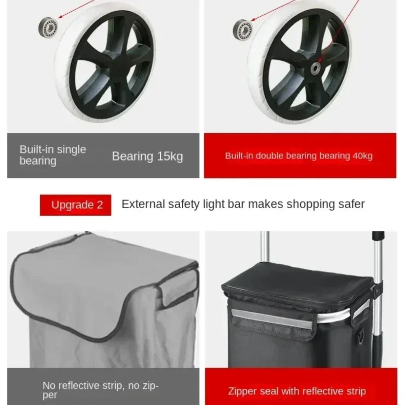 Large Capacity & Waterproof Folding Shopping Cart – Movaro