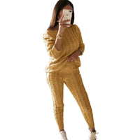 Ladies' Knitted Tracksuit Two-Piece Set for Autumn & Winter – Isaline