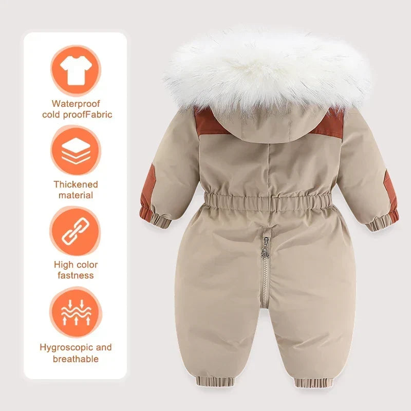 Baby snowsuit with hood, waterproof and warmly lined – Mila Winterzauber edition