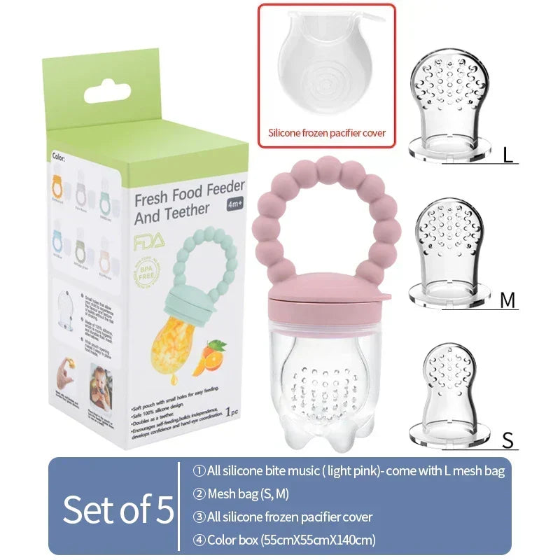 Fruit feeder for babies – safe to chew & helps them learn to eat independently (Buy one, get one free)