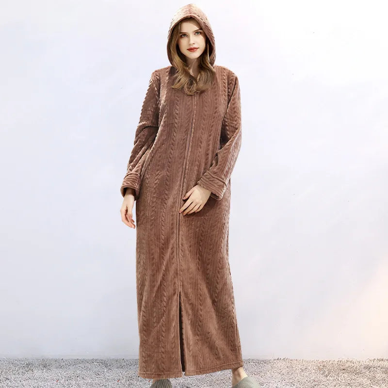 Hooded flannel bathrobe for couples – CosyHug