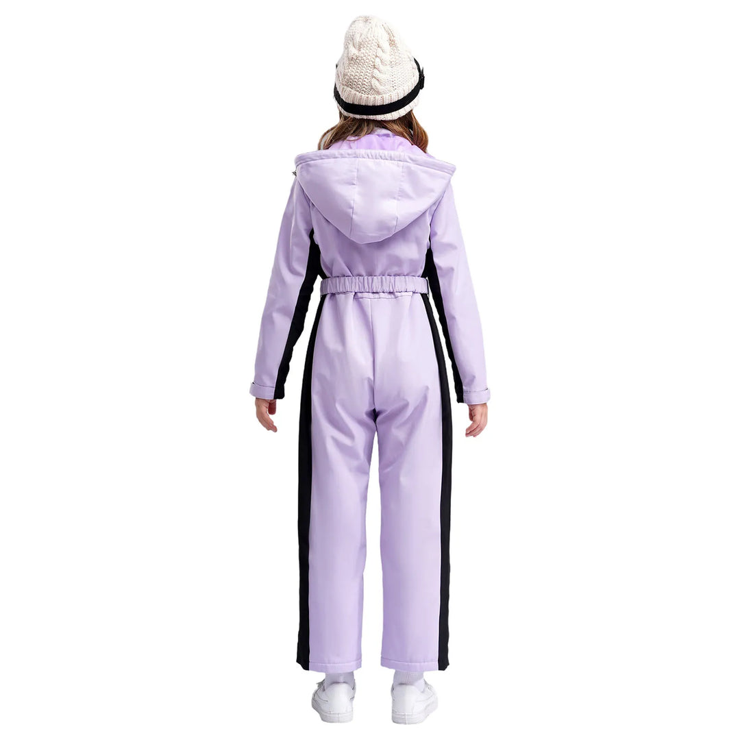 Waterproof one-piece ski suit for girls with fleece lining – Alina