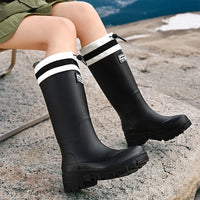 Ladies' waterproof retro look rain boots with anti-slip sole – Arlena
