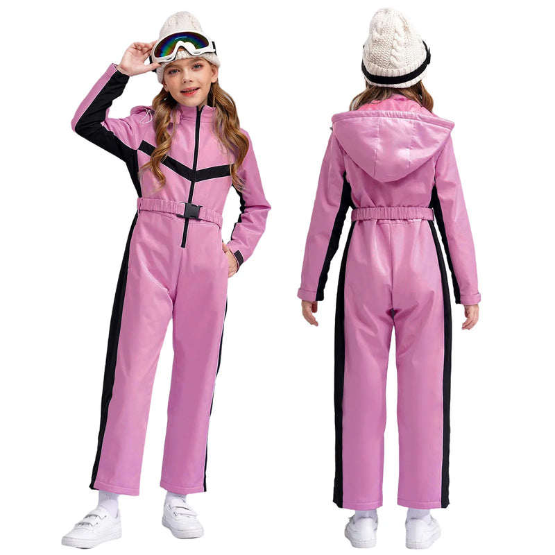 Waterproof one-piece ski suit for girls with fleece lining – Alina
