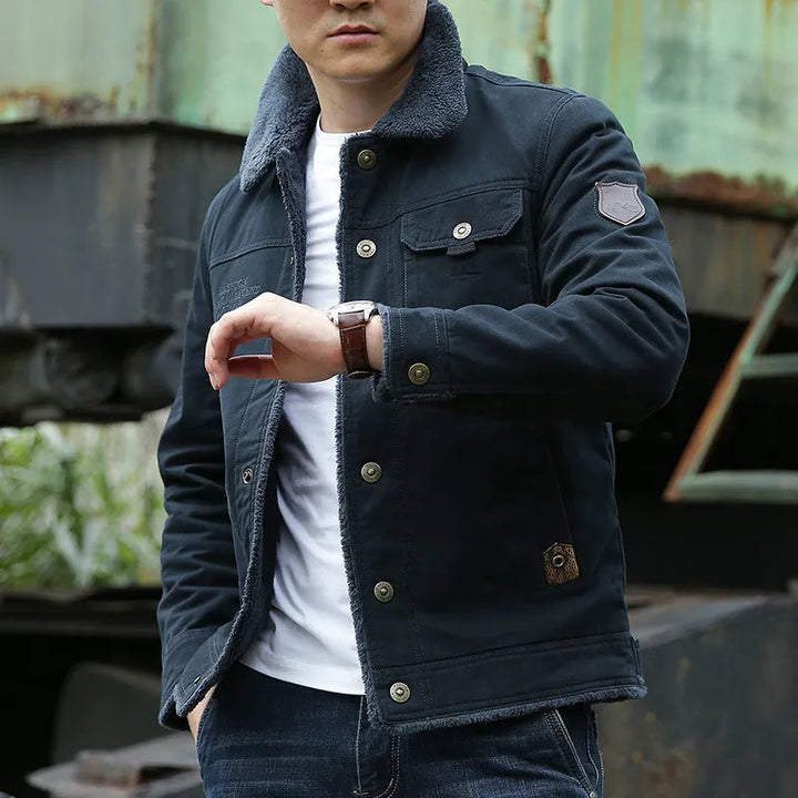 Stylish Men's Jacket with Fur Collar – Lars