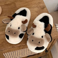 Plush slippers in cow design - PlushCow