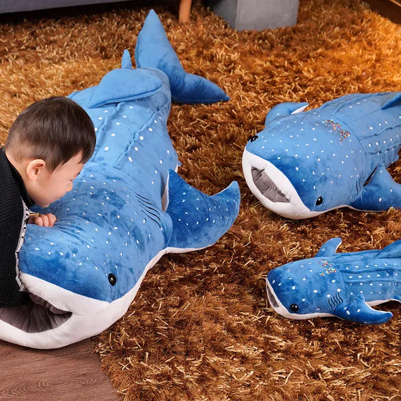 XXL soft plush whale shark cuddly toy for children and adults – Lumo