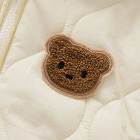 Hooded baby snowsuit with bear motif – cosy & warm for winter