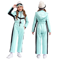 Waterproof one-piece ski suit for girls with fleece lining – Alina