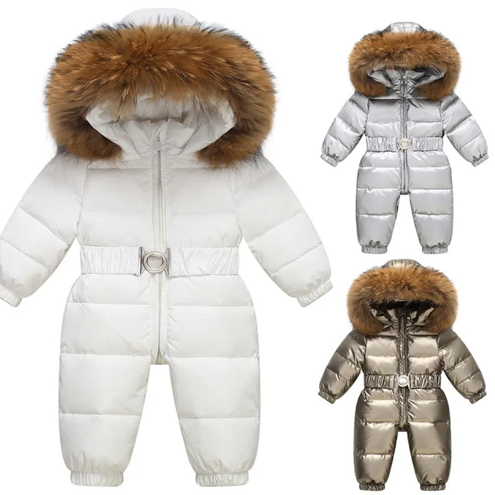 Lined, waterproof winter suit with hood and belt – Winterzauber Niko