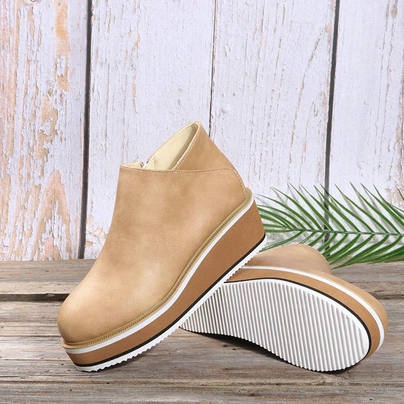 Stylish autumn wedge ankle boots – Mila