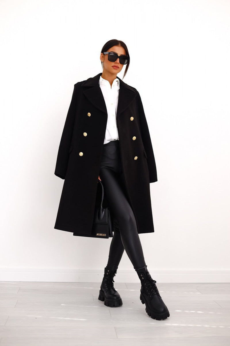 Double-breasted women's wool coat – Celina