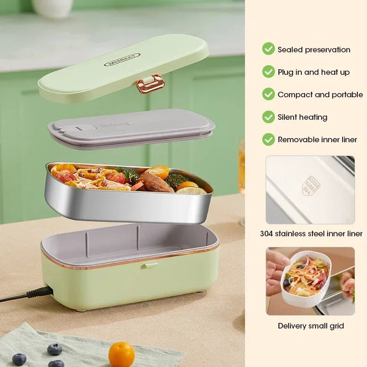 900ml Portable Electric Lunch Box Food Warmer with Steaming Function – HeatMate