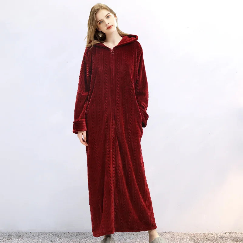 Hooded flannel bathrobe for couples – CosyHug