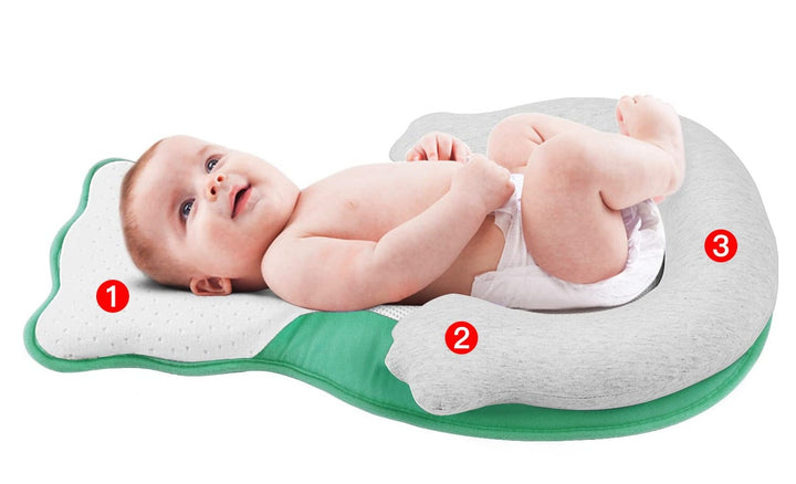 Soft positioning pillow for newborns with leg support – CozyNest
