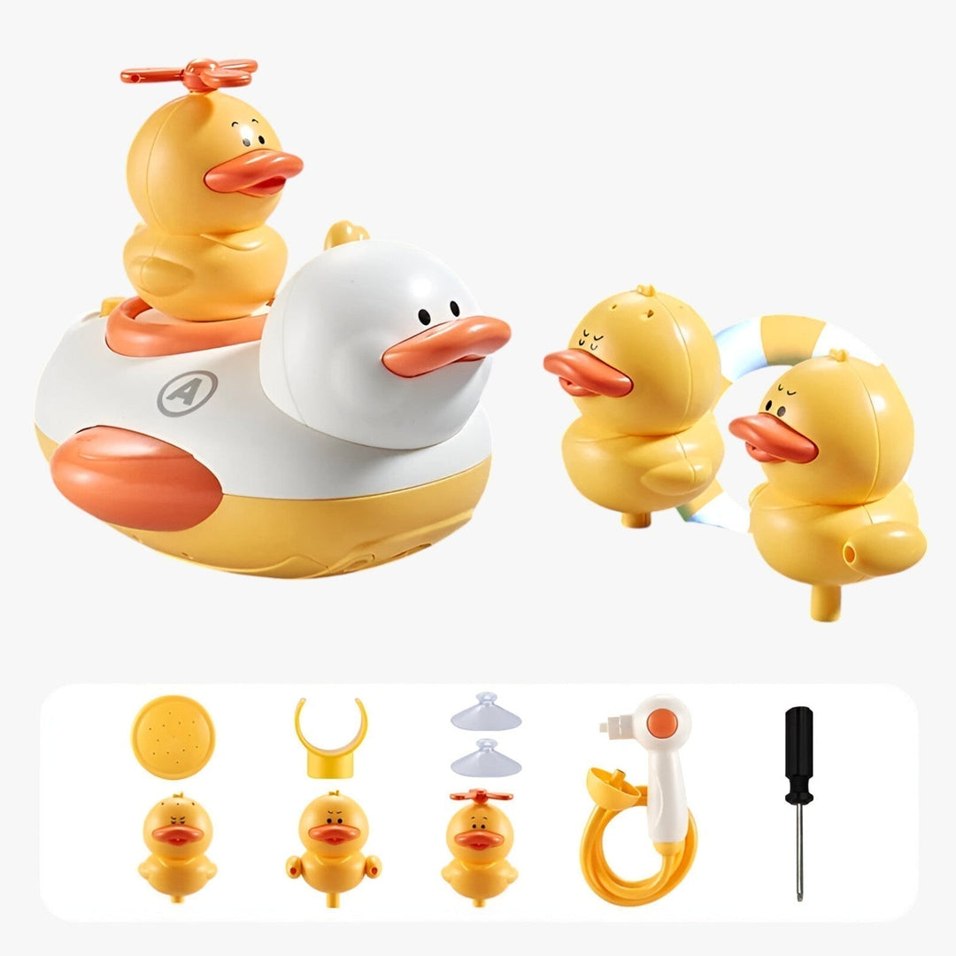 Water fun rubber duck with fountain – interactive bath toy for children