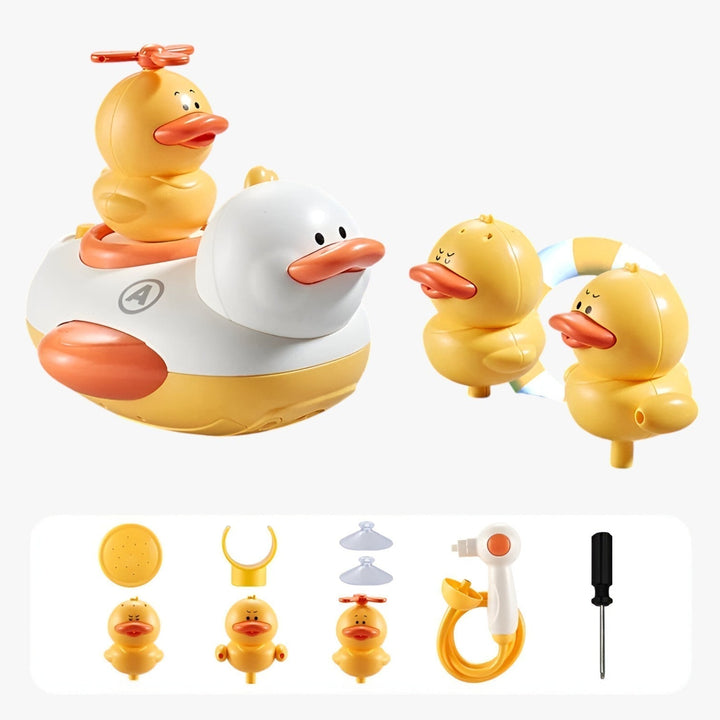 Water fun rubber duck with fountain – interactive bath toy for children